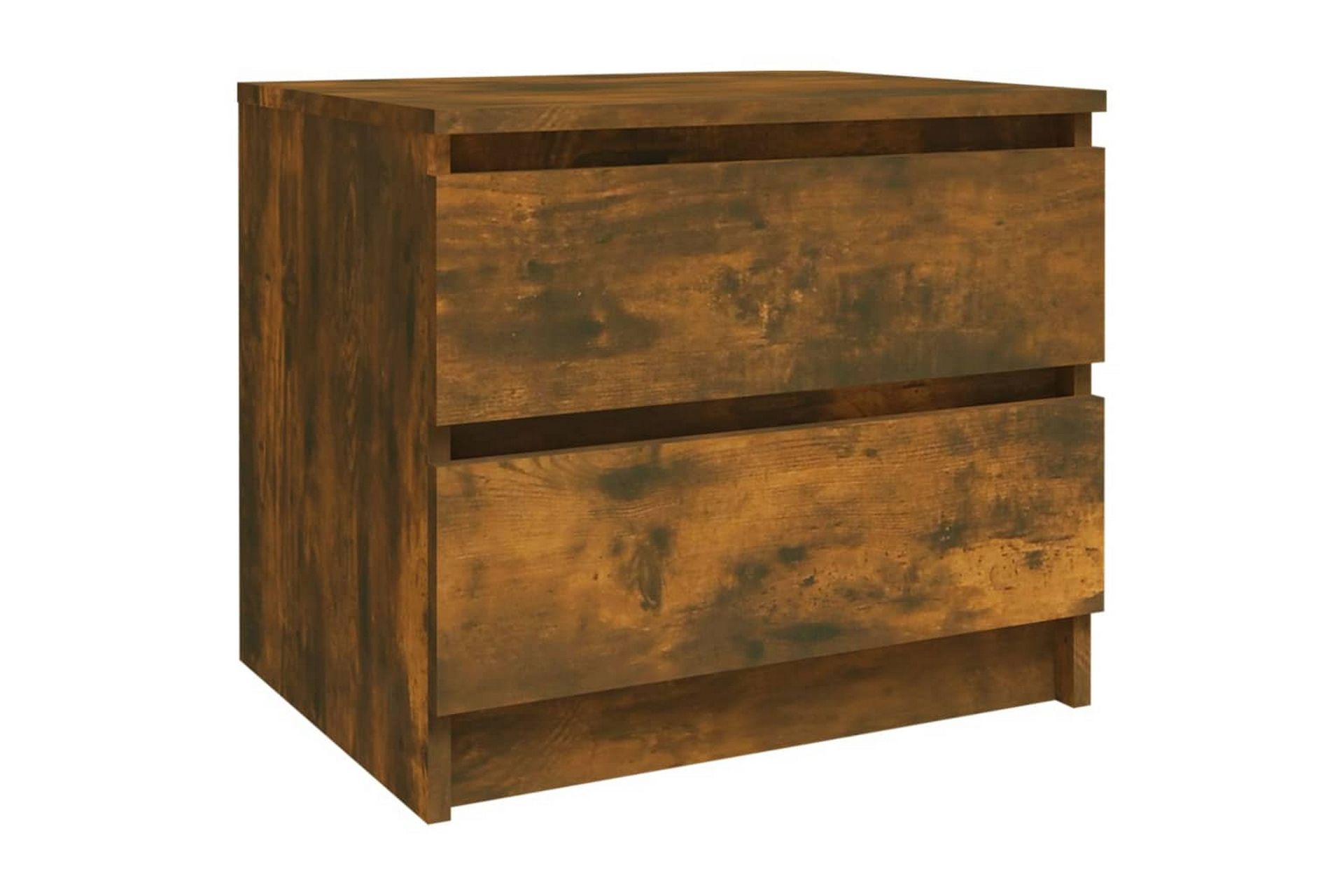 beBasic Nattbord 2 stk røkt eik 50x39x43,5 cm konstruert tre - Brun - Møbler - Bord - Avlastningsbord - Sengebord & nattbord