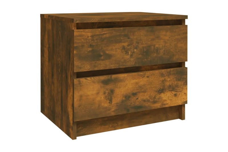 beBasic Nattbord 2 stk røkt eik 50x39x43,5 cm konstruert tre - Brun - Møbler - Bord - Avlastningsbord - Sengebord & nattbord
