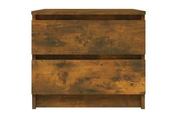 beBasic Nattbord 2 stk røkt eik 50x39x43,5 cm konstruert tre - Brun - Møbler - Bord - Avlastningsbord - Sengebord & nattbord