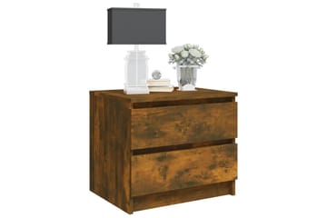 beBasic Nattbord 2 stk røkt eik 50x39x43,5 cm konstruert tre - Brun - Møbler - Bord - Avlastningsbord - Sengebord & nattbord