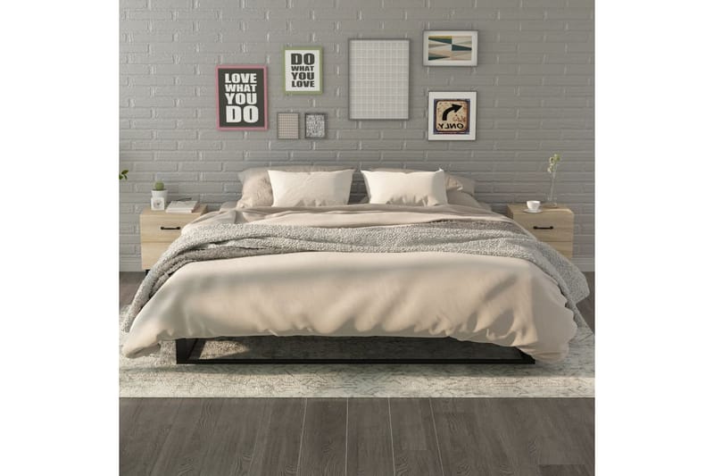 beBasic Nattbord 2 stk sonoma eik 40x35x47,5 cm - Brun - Møbler - Bord - Avlastningsbord - Sengebord & nattbord