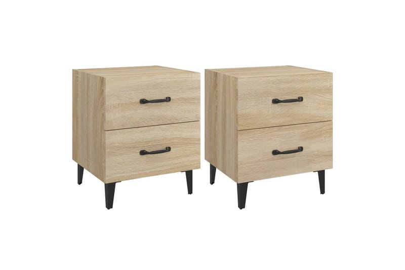 beBasic Nattbord 2 stk sonoma eik 40x35x47,5 cm - Brun - Møbler - Bord - Avlastningsbord - Sengebord & nattbord