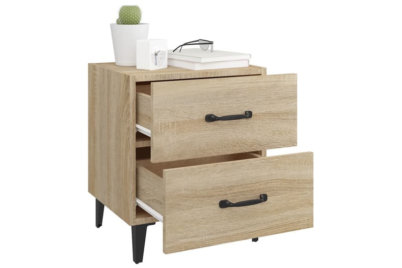 beBasic Nattbord 2 stk sonoma eik 40x35x47,5 cm - Brun - Sengebord & nattbord