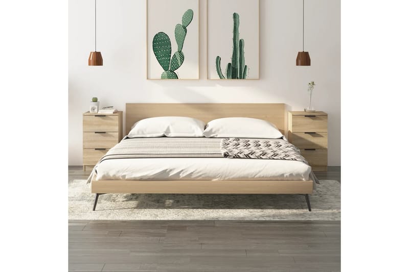 beBasic Nattbord 2 stk sonoma eik 40x36x65 cm - Brun - Møbler - Bord - Avlastningsbord - Sengebord & nattbord