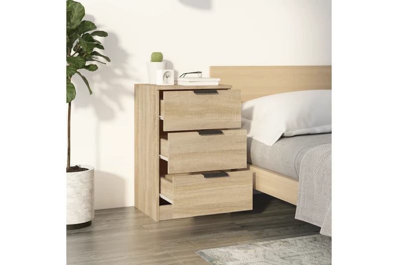 beBasic Nattbord 2 stk sonoma eik 40x36x65 cm - Brun - Møbler - Bord - Avlastningsbord - Sengebord & nattbord