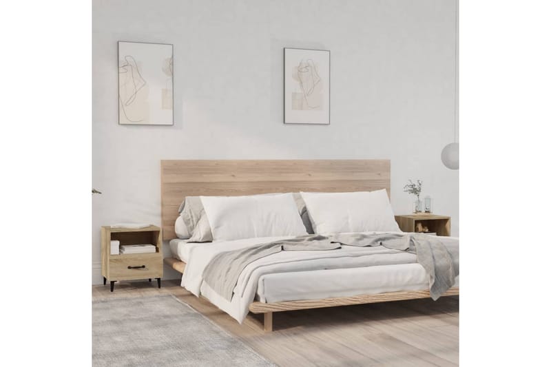 beBasic Nattbord 2 stk sonoma eik konstruert tre - Brun - Møbler - Bord - Avlastningsbord - Sengebord & nattbord
