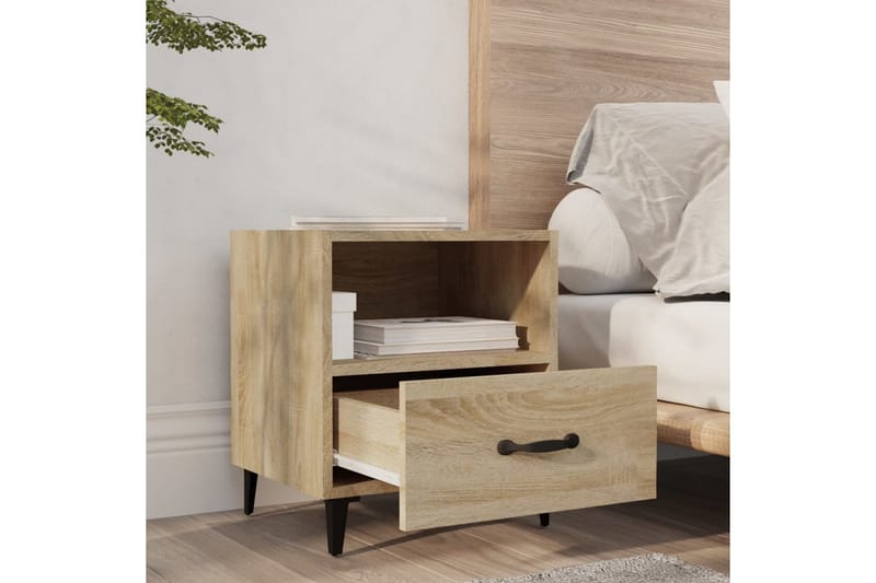 beBasic Nattbord 2 stk sonoma eik konstruert tre - Brun - Møbler - Bord - Avlastningsbord - Sengebord & nattbord