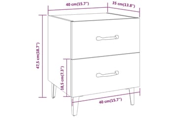 beBasic Nattbord 2 stk svart 40x35x47,5 cm - Svart - Møbler - Bord - Avlastningsbord - Sengebord & nattbord