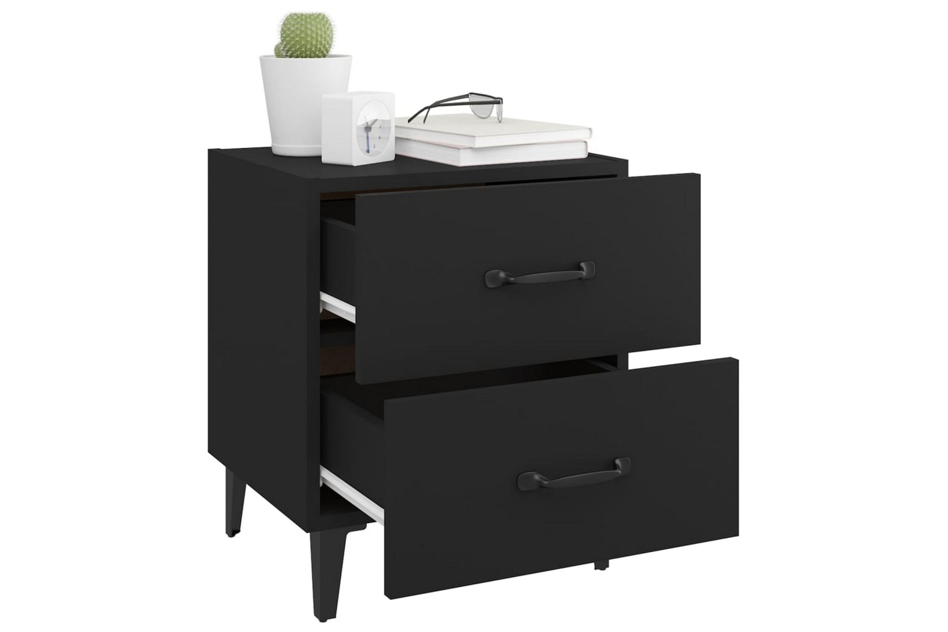beBasic Nattbord 2 stk svart 40x35x47,5 cm - Svart - Møbler - Bord - Avlastningsbord - Sengebord & nattbord