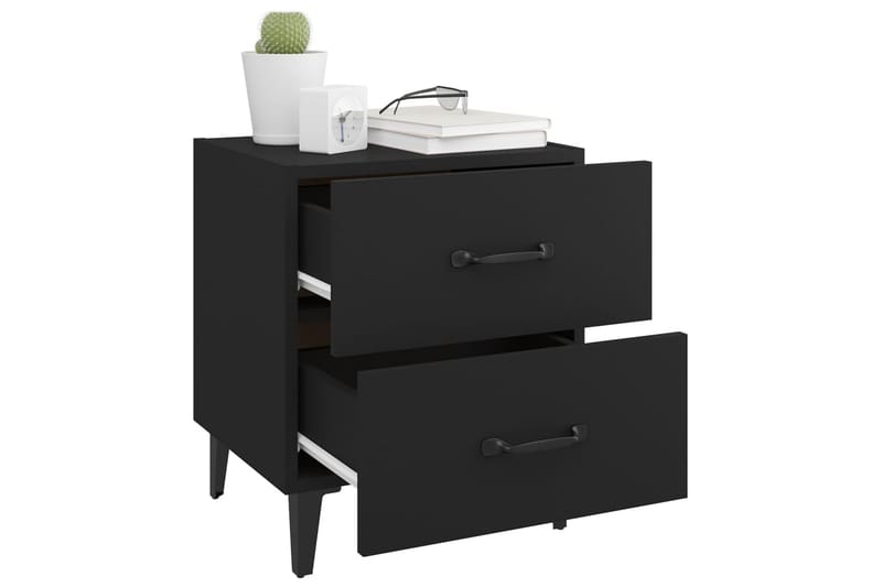 beBasic Nattbord 2 stk svart 40x35x47,5 cm - Svart - Møbler - Bord - Avlastningsbord - Sengebord & nattbord