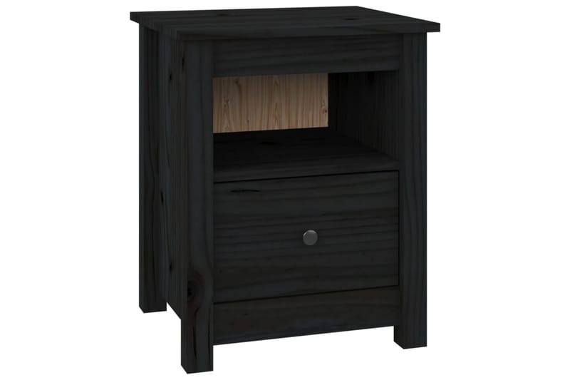 beBasic Nattbord 2 stk svart 40x35x49 heltre furu - Svart - Møbler - Bord - Avlastningsbord - Sengebord & nattbord