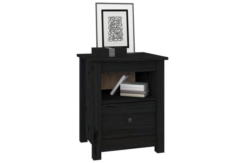 beBasic Nattbord 2 stk svart 40x35x49 heltre furu - Svart - Møbler - Bord - Avlastningsbord - Sengebord & nattbord