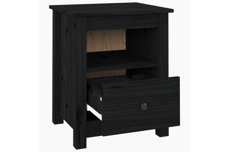 beBasic Nattbord 2 stk svart 40x35x49 heltre furu - Svart - Møbler - Bord - Avlastningsbord - Sengebord & nattbord