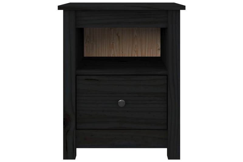 beBasic Nattbord 2 stk svart 40x35x49 heltre furu - Svart - Møbler - Bord - Avlastningsbord - Sengebord & nattbord