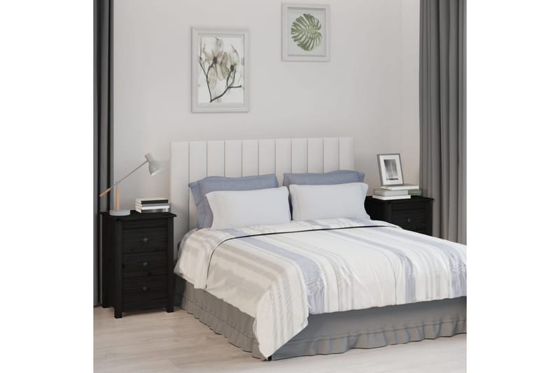 beBasic Nattbord 2 stk svart 40x35x61,5 heltre furu - Svart - Møbler - Bord - Avlastningsbord - Sengebord & nattbord