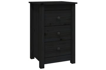 beBasic Nattbord 2 stk svart 40x35x61,5 heltre furu - Svart - Møbler - Bord - Avlastningsbord - Sengebord & nattbord