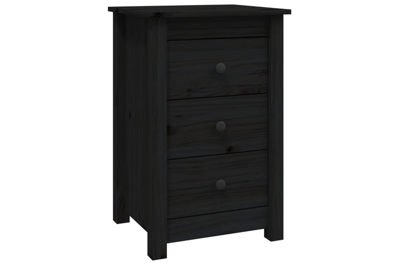 beBasic Nattbord 2 stk svart 40x35x61,5 heltre furu - Svart - Møbler - Bord - Avlastningsbord - Sengebord & nattbord