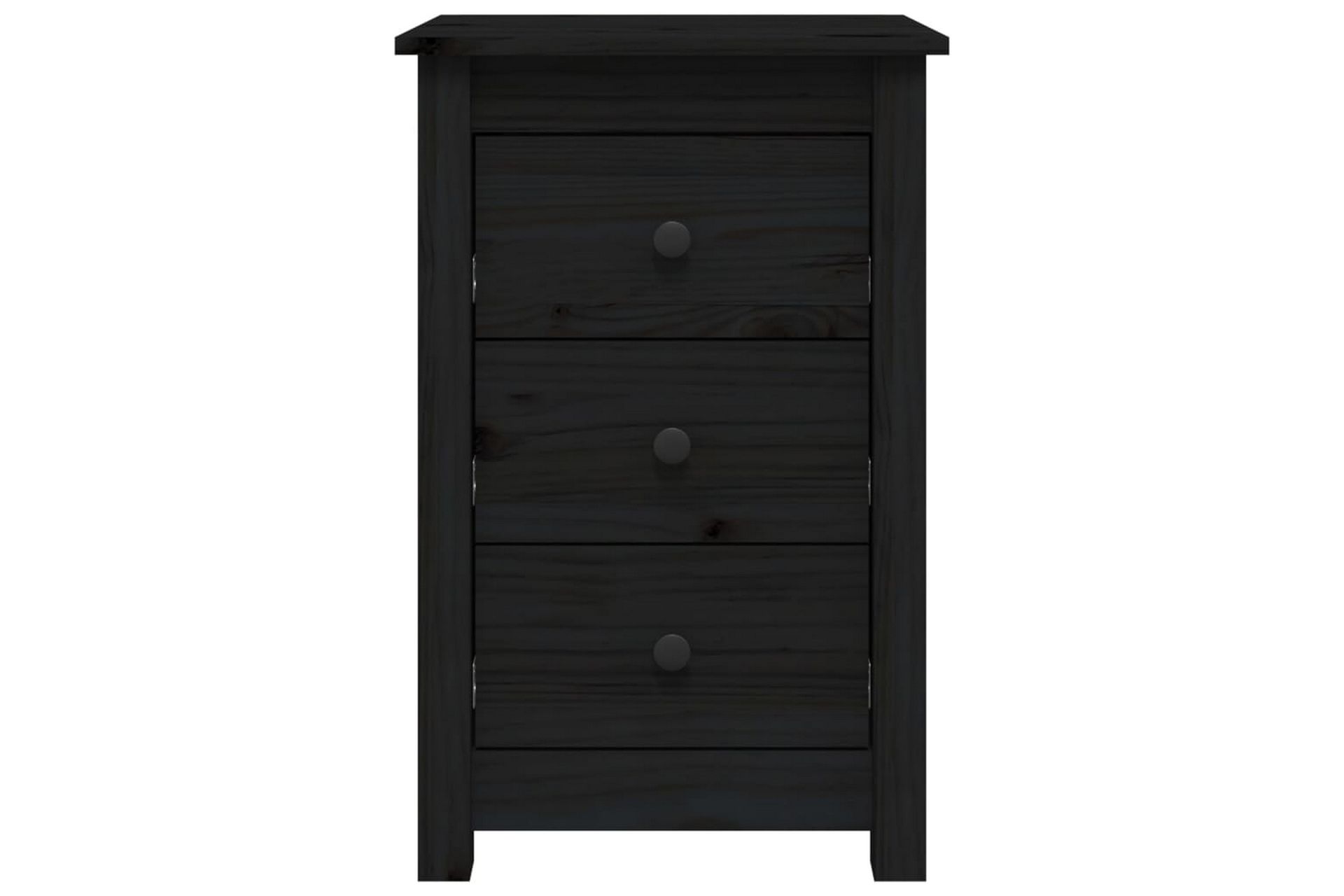 beBasic Nattbord 2 stk svart 40x35x61,5 heltre furu - Svart - Møbler - Bord - Avlastningsbord - Sengebord & nattbord