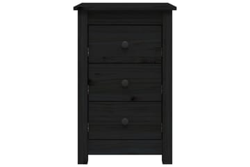 beBasic Nattbord 2 stk svart 40x35x61,5 heltre furu - Svart - Møbler - Bord - Avlastningsbord - Sengebord & nattbord