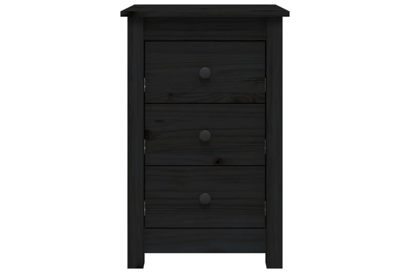 beBasic Nattbord 2 stk svart 40x35x61,5 heltre furu - Svart - Møbler - Bord - Avlastningsbord - Sengebord & nattbord