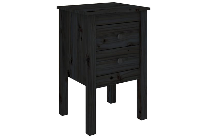 beBasic Nattbord 2 stk svart 40x35x61,5 heltre furu - Svart - Møbler - Bord - Avlastningsbord - Sengebord & nattbord