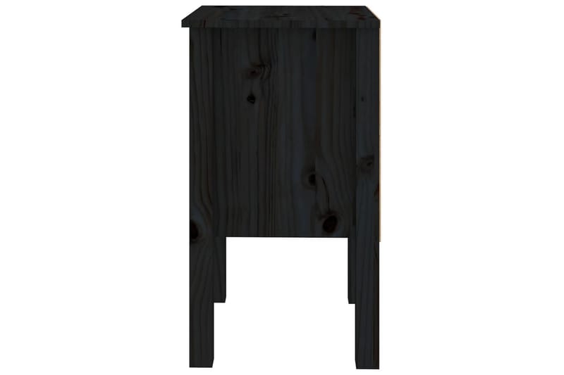 beBasic Nattbord 2 stk svart 40x35x61,5 heltre furu - Svart - Møbler - Bord - Avlastningsbord - Sengebord & nattbord