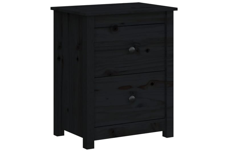 beBasic Nattbord 2 stk svart 50x35x61,5 heltre furu - Svart - Møbler - Bord - Avlastningsbord - Sengebord & nattbord
