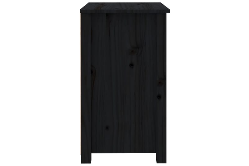 beBasic Nattbord 2 stk svart 50x35x61,5 heltre furu - Svart - Møbler - Bord - Avlastningsbord - Sengebord & nattbord