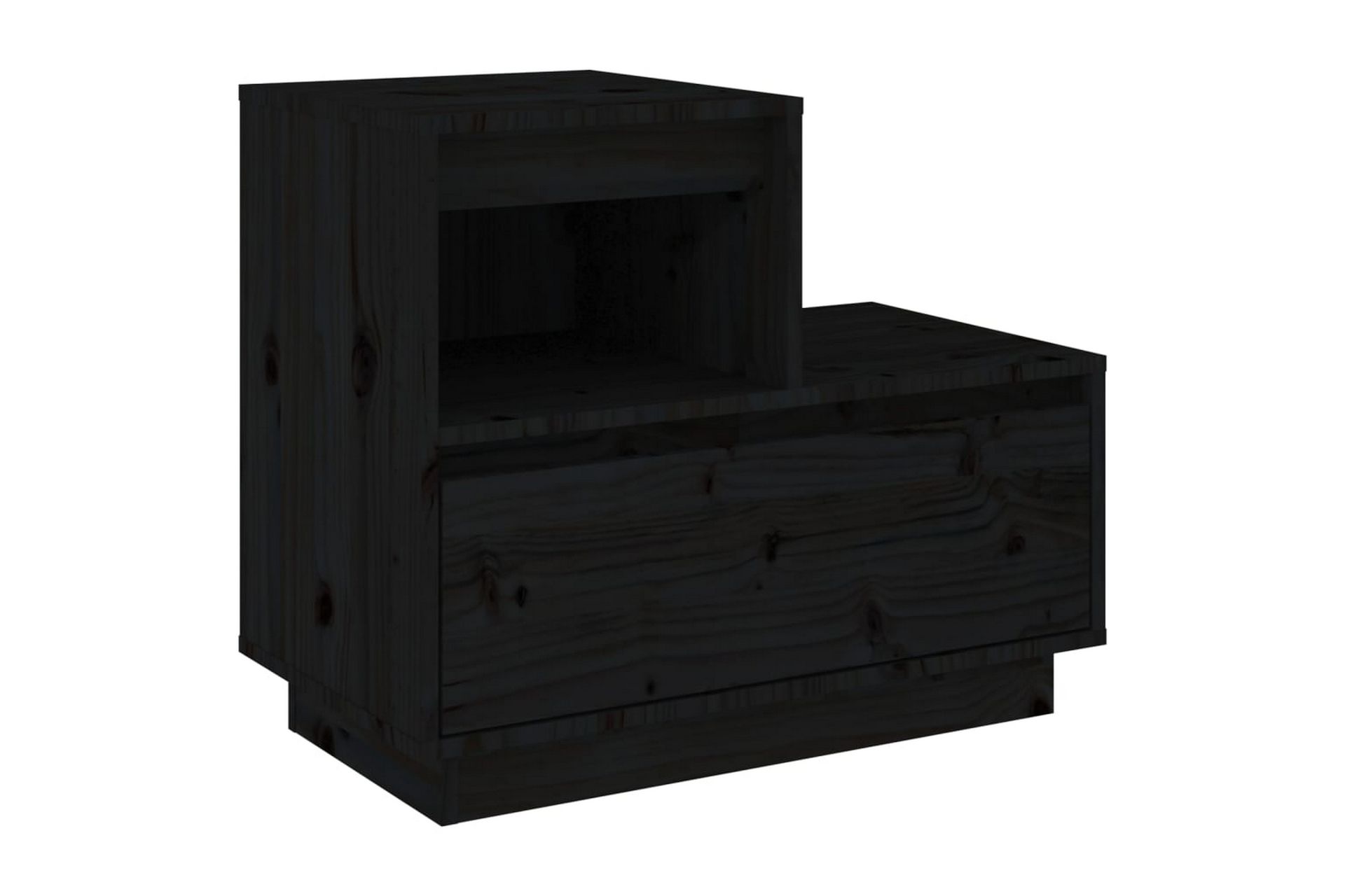 beBasic Nattbord 2 stk svart 60x34x51 heltre furu - Svart - Møbler - Bord - Avlastningsbord - Sengebord & nattbord