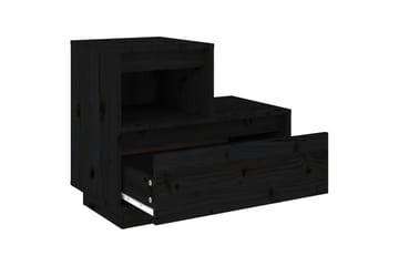 beBasic Nattbord 2 stk svart 60x34x51 heltre furu - Svart - Møbler - Bord - Avlastningsbord - Sengebord & nattbord