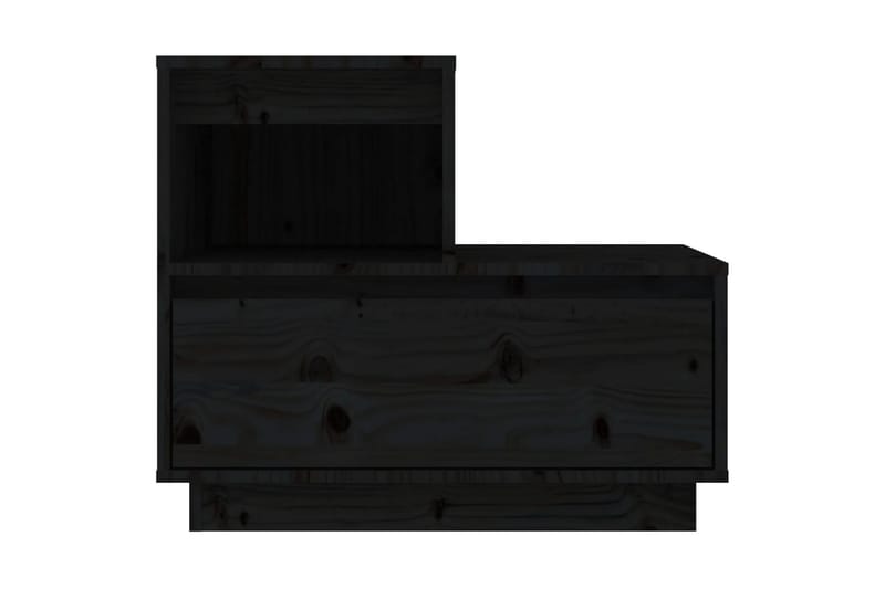 beBasic Nattbord 2 stk svart 60x34x51 heltre furu - Svart - Sengebord & nattbord