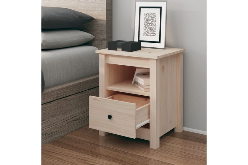beBasic Nattbord 40x35x49 cm heltre furu - Brun - Møbler - Bord - Avlastningsbord - Sengebord & nattbord