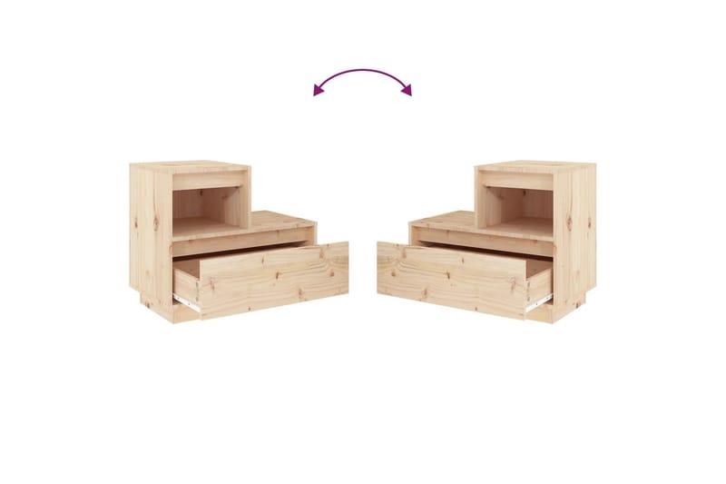 beBasic Nattbord 60x34x51 cm heltre furu - Brun - Møbler - Bord - Avlastningsbord - Sengebord & nattbord