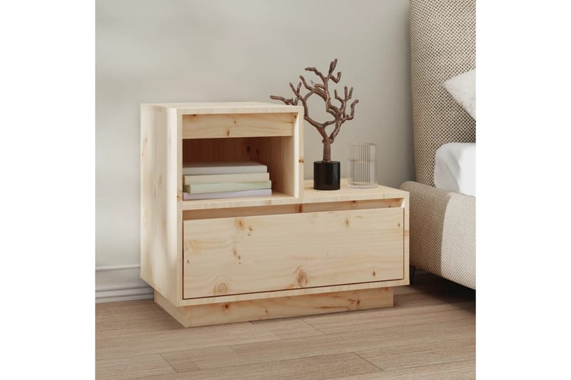 beBasic Nattbord 60x34x51 cm heltre furu - Brun - Møbler - Bord - Avlastningsbord - Sengebord & nattbord