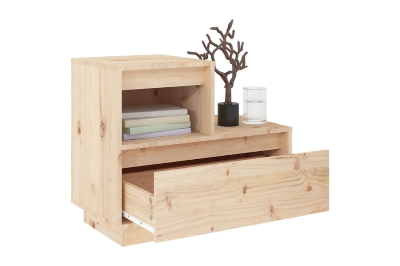 beBasic Nattbord 60x34x51 cm heltre furu - Brun - Møbler - Bord - Avlastningsbord - Sengebord & nattbord