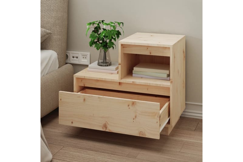 beBasic Nattbord 60x34x51 cm heltre furu - Brun - Møbler - Bord - Avlastningsbord - Sengebord & nattbord