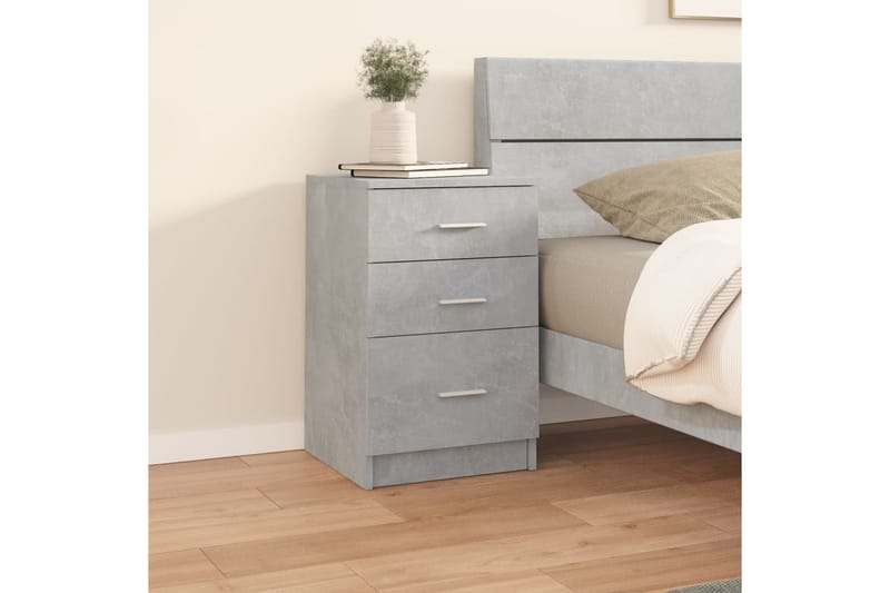beBasic Nattbord betonggrå 40x40x63 cm konstruert tre - GrÃ¥ - Møbler - Bord - Avlastningsbord - Sengebord & nattbord