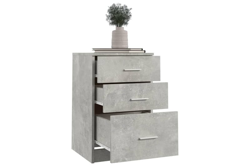 beBasic Nattbord betonggrå 40x40x63 cm konstruert tre - GrÃ¥ - Møbler - Bord - Avlastningsbord - Sengebord & nattbord