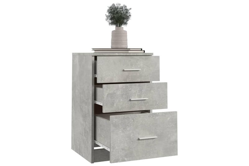 beBasic Nattbord betonggrå 40x40x63 cm konstruert tre - GrÃ¥ - Sengebord & nattbord