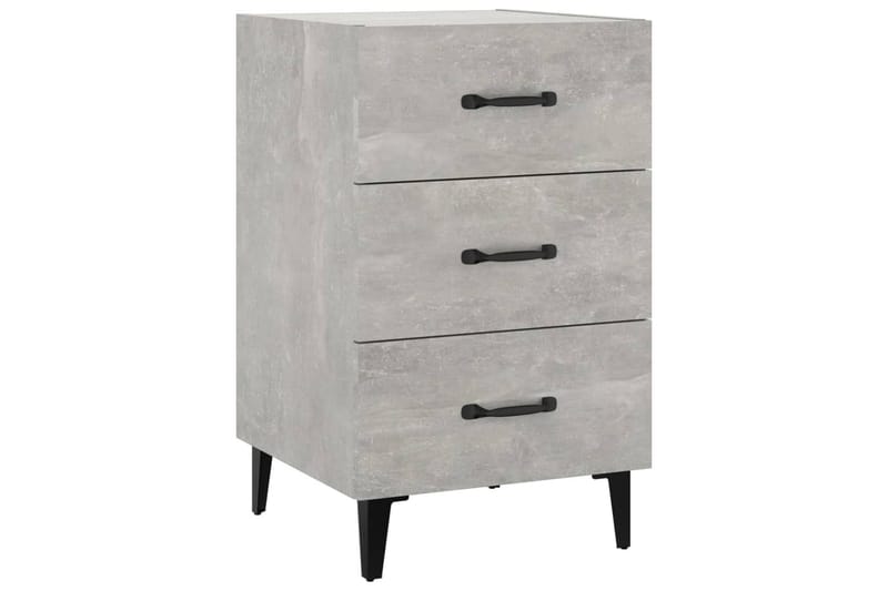beBasic Nattbord betonggrå 40x40x66 cm konstruert tre - GrÃ¥ - Møbler - Bord - Avlastningsbord - Sengebord & nattbord