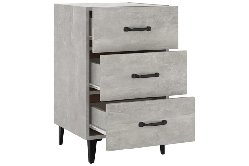 beBasic Nattbord betonggrå 40x40x66 cm konstruert tre - GrÃ¥ - Møbler - Bord - Avlastningsbord - Sengebord & nattbord