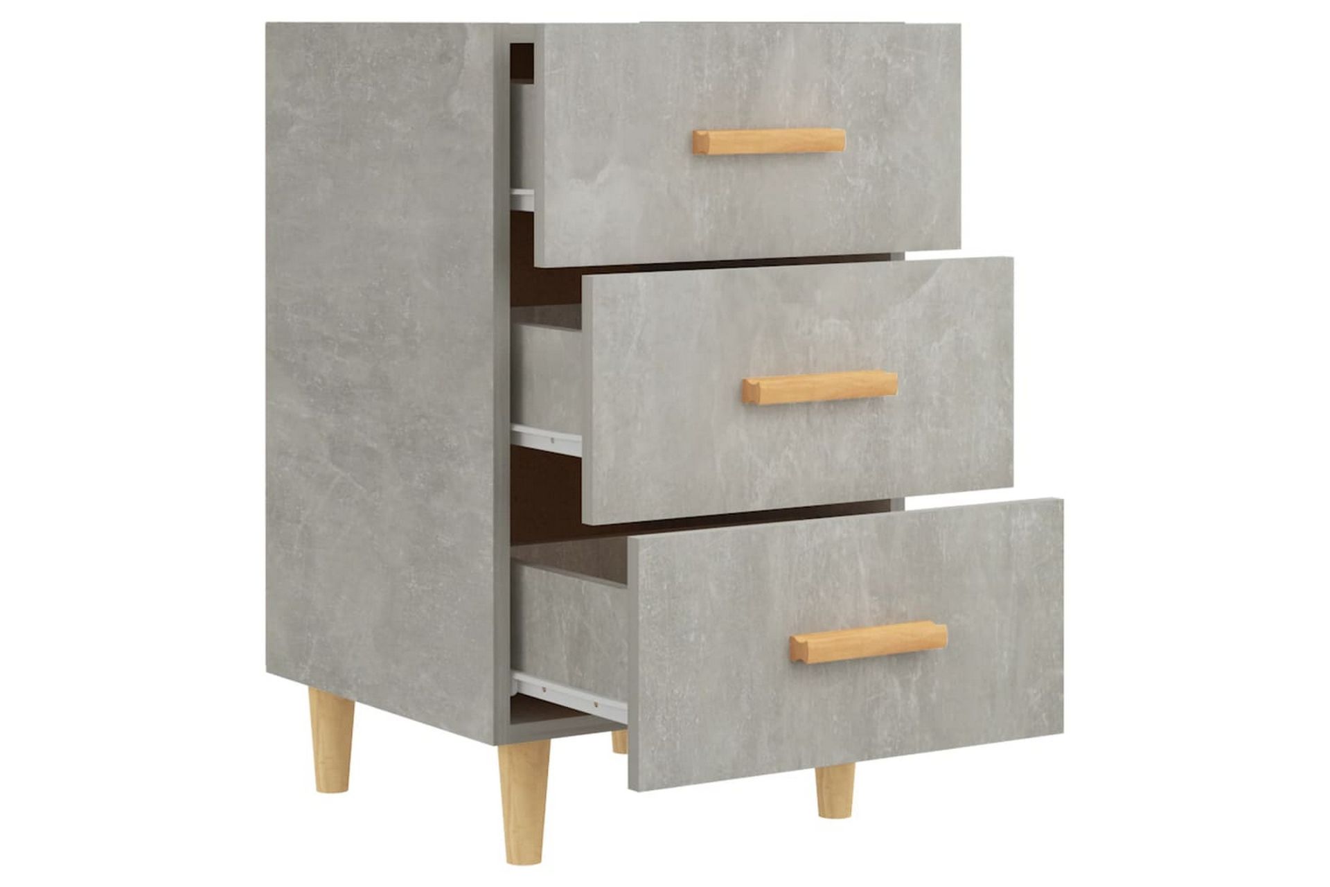 beBasic Nattbord betonggrå 40x40x66 cm konstruert tre - GrÃ¥ - Møbler - Bord - Avlastningsbord - Sengebord & nattbord