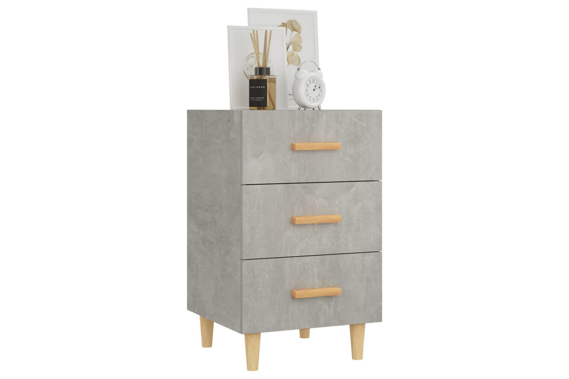 beBasic Nattbord betonggrå 40x40x66 cm konstruert tre - GrÃ¥ - Møbler - Bord - Avlastningsbord - Sengebord & nattbord