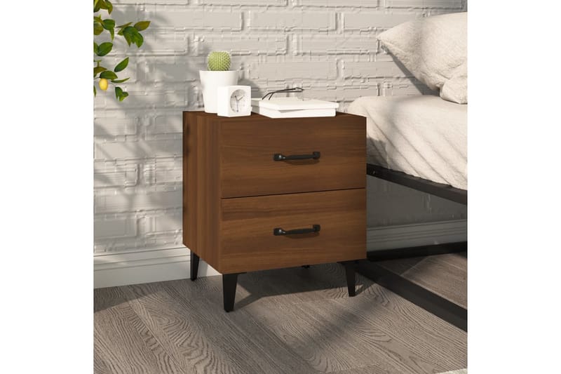 beBasic Nattbord brun eik 40x35x47,5 cm - Brun - Møbler - Bord - Avlastningsbord - Sengebord & nattbord