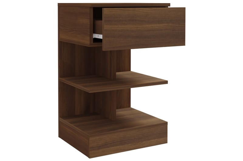 beBasic Nattbord brun eik 40x35x65 cm konstruert tre - Brun - Møbler - Bord - Avlastningsbord - Sengebord & nattbord