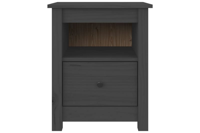 beBasic Nattbord grå 40x35x49 heltre furu - GrÃ¥ - Møbler - Bord - Avlastningsbord - Sengebord & nattbord