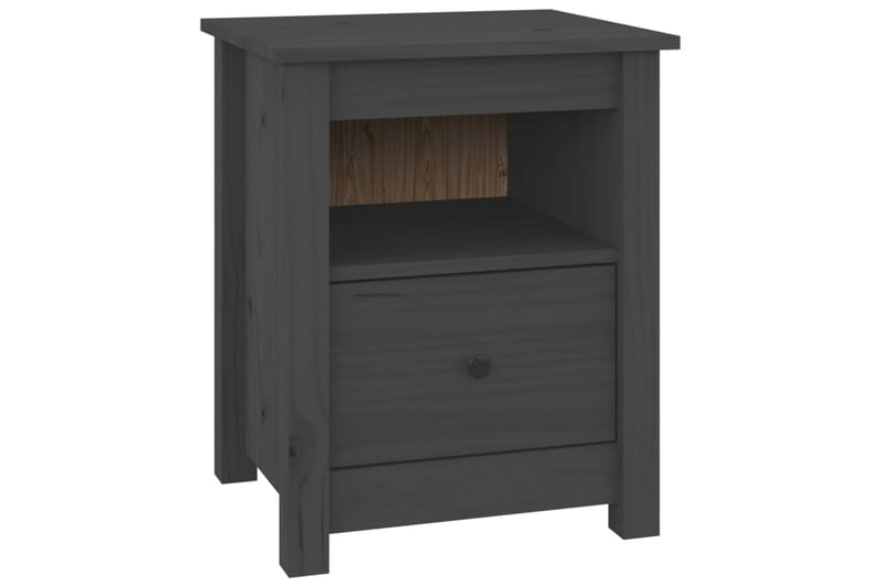 beBasic Nattbord grå 40x35x49 heltre furu - GrÃ¥ - Møbler - Bord - Avlastningsbord - Sengebord & nattbord