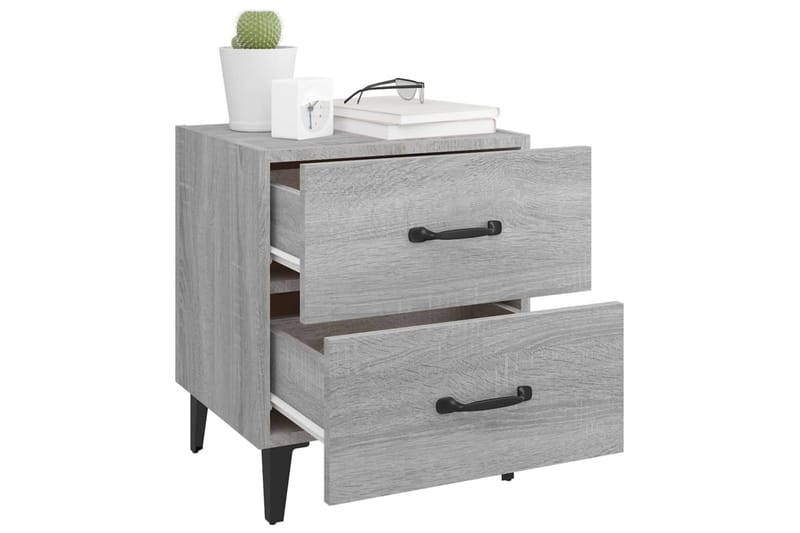 beBasic Nattbord grå sonoma 40x35x47,5 cm - GrÃ¥ - Møbler - Bord - Avlastningsbord - Sengebord & nattbord