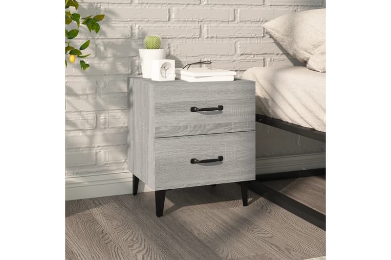 beBasic Nattbord grå sonoma 40x35x47,5 cm - GrÃ¥ - Møbler - Bord - Avlastningsbord - Sengebord & nattbord