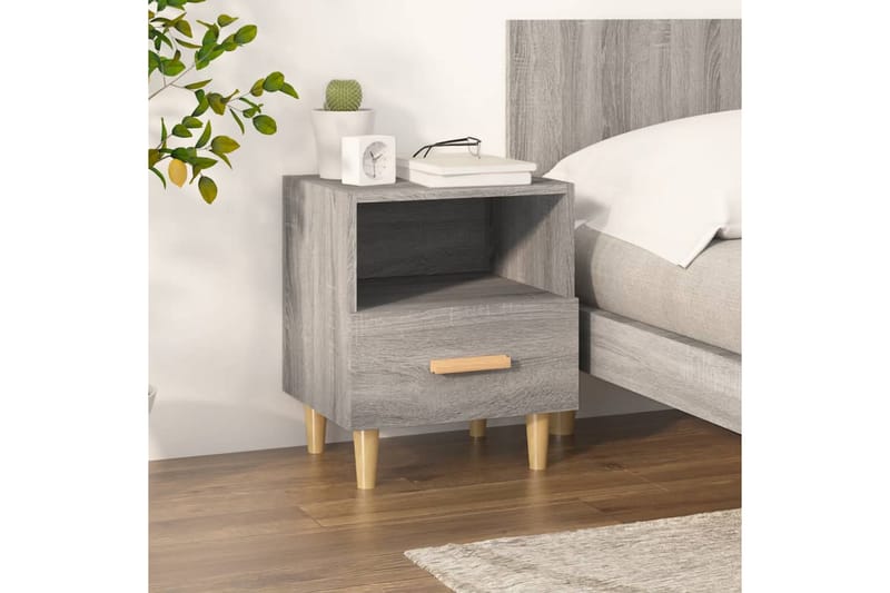 beBasic Nattbord grå sonoma 40x35x47 cm - GrÃ¥ - Møbler - Bord - Avlastningsbord - Sengebord & nattbord